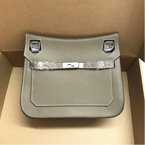 Hermes Jypsiere 28cm Crossbody Bag Grey Silver