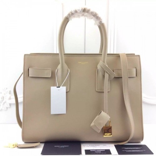 YSL Apricot Downtown Tote Cow Leather Bags