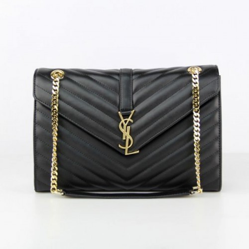 YSL Saint Laurent Classic Large Monogram Bag Black 31cm