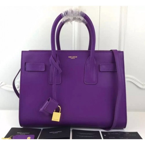 YSL Purple Downtown Tote Cow Leather Bags