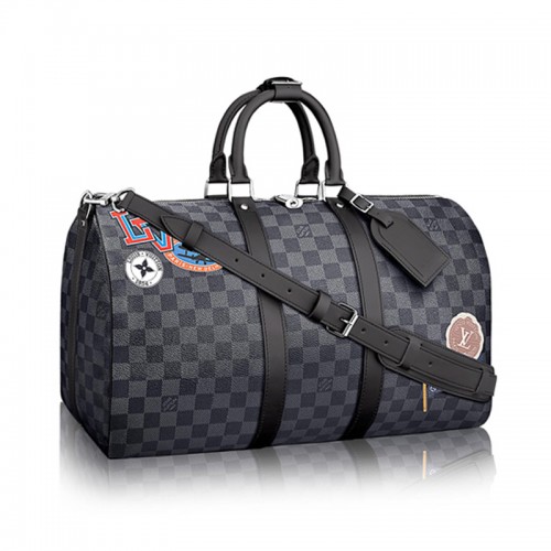 Louis Vuitton Keepall 45 Bandouliere N41057 Damier Graphite Stickers