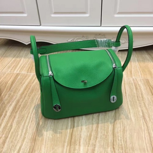 Hermes Lindy 30cm Handbag Green Silver