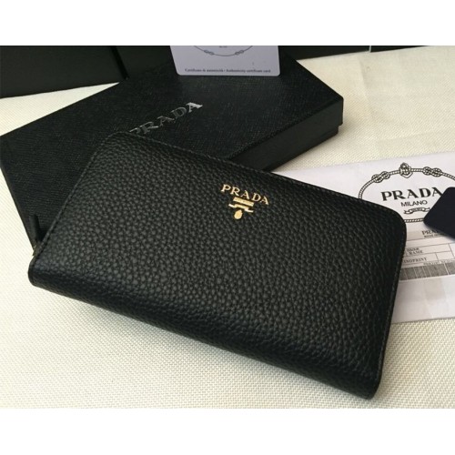 Prada Zipper Wallet 1M0506 Black