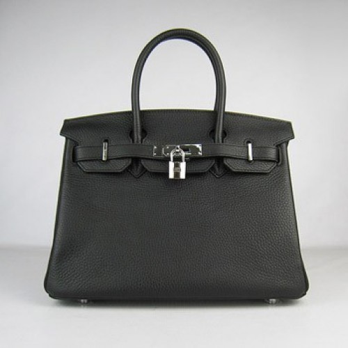 Hermes Birkin 30cm Togo leather Handbags black silver