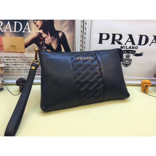 Prada Men's Leather Pouch 3313 Black