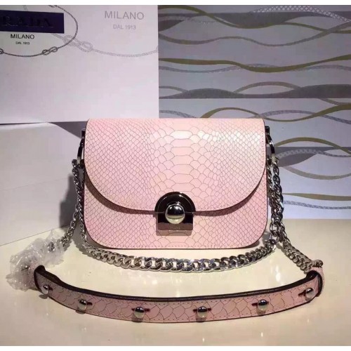 Prada Arcade Bag Snake Leather Light Pink