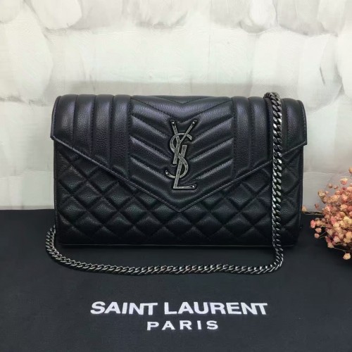 YSL Chain Crossbody Purse 22.5cm black