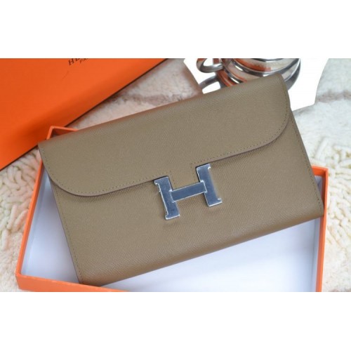 Hermes H Wallet Grey Silver