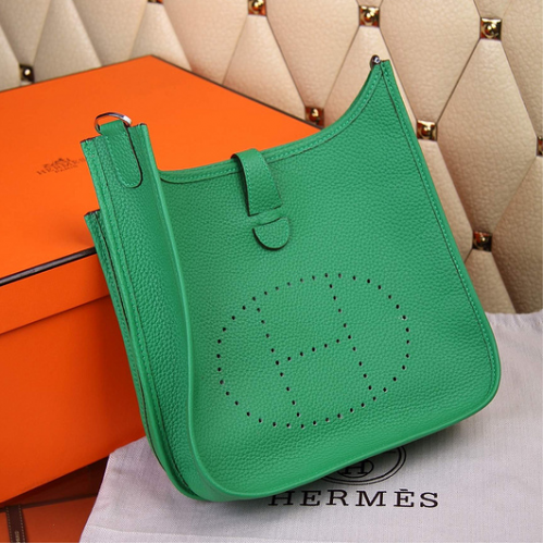 Hermes Evelyne III Togo Leather Crossbody Bag Green