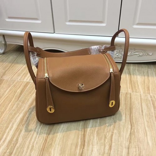 Hermes Lindy 30cm Handbag Camel Gold