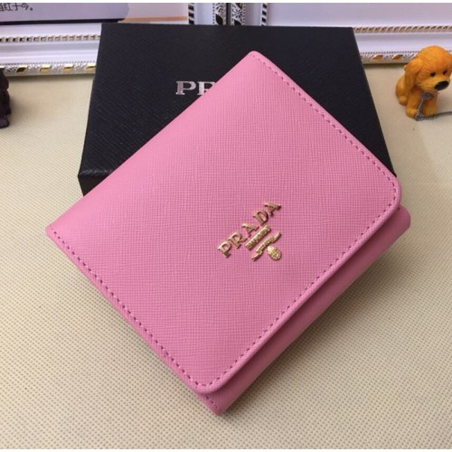 Prada 1M0176 Wallets Saffiano Leather in Pink