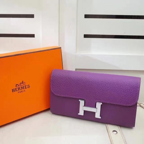 Hermes Constance Wallet Togo Leather Purple