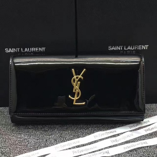 YSL Patent Leather Clutch 27cm Black