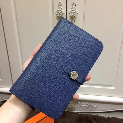 Hermes Dogon Wallet Togo Leather H001 Dark Blue