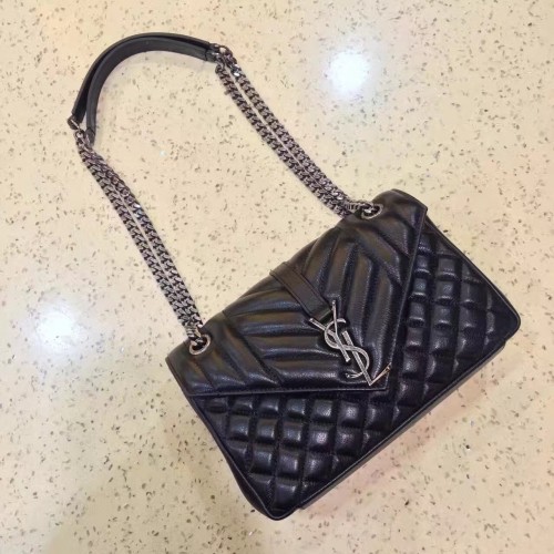 Top Quality YSL Envelope Shoulder Bag 23cm Black