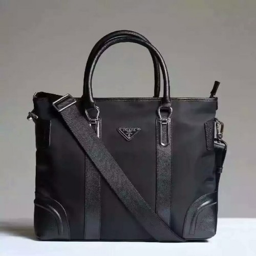 Prada Men's Canvas Tote Bag 0012 Black