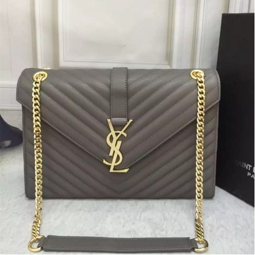 YSL Saint Laurent Classic Large Monogram Bag Grey 31cm