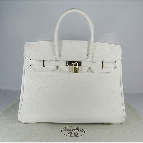 Hermes Birkin 35cm Togo leather Handbags white gold