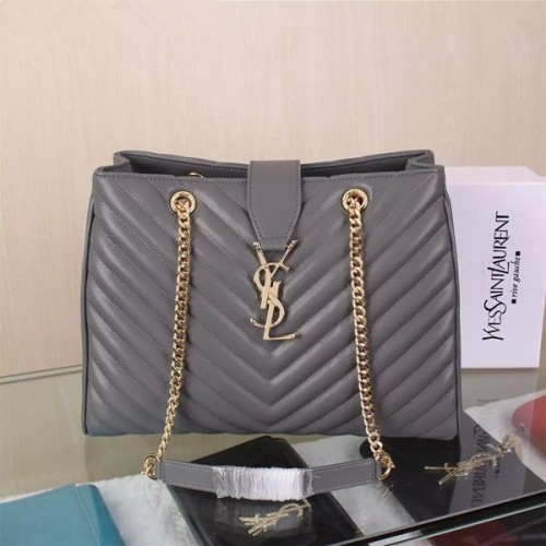 YSL Saint Laurent Monogram Shopping Bag Grey