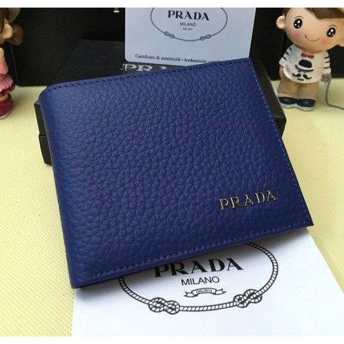 Prada Men's Leather Wallet 0334 Blue