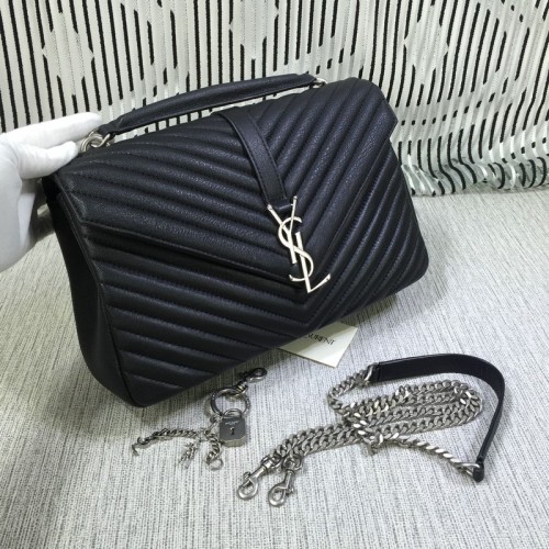 Saint Laurent Large Top Handle Chain Bag Black 32cm