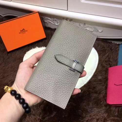 Hermes Bearn Wallet Togo Leather H005 Grey