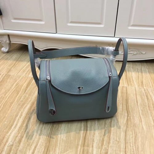 Hermes Lindy 30cm Handbag Grey Blue Silver