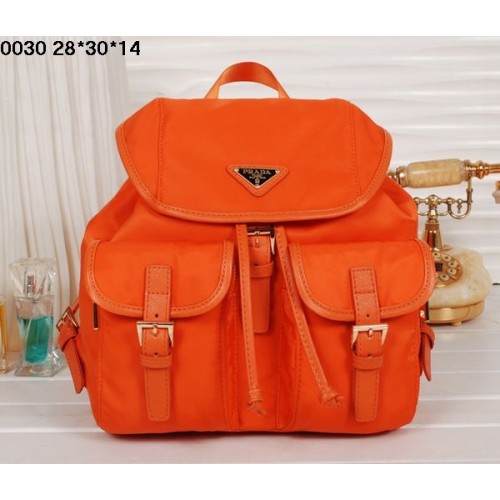 Prada Backpack 0030 Orange Satchel