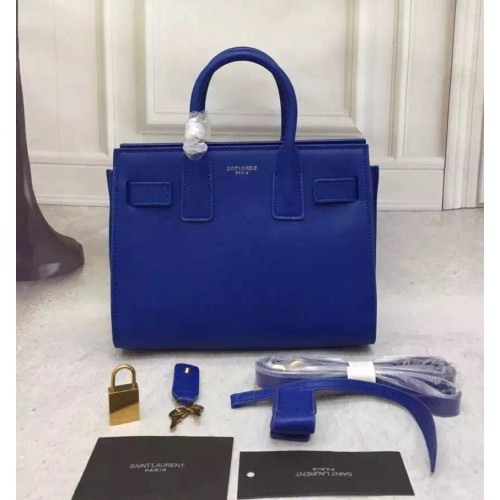 Saint Laurent Sac De Jour Small Tote Blue 22cm