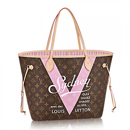 Louis Vuitton M41615 Neverfull MM Sydney Shoulder Bag Monogram Canvas