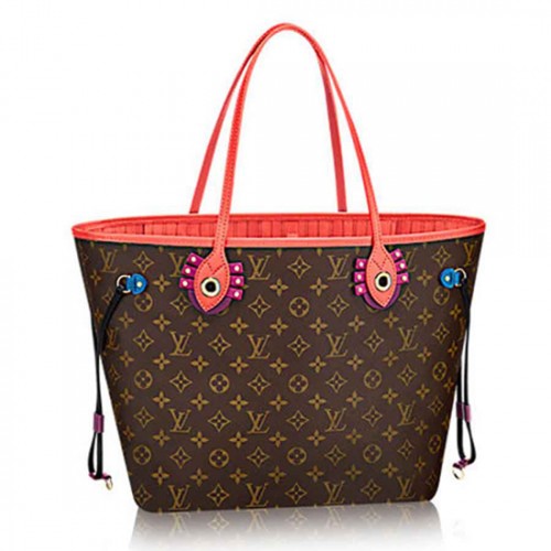 Louis Vuitton M41663 Neverfull MM Totem Shoulder Bag Monogram Canvas