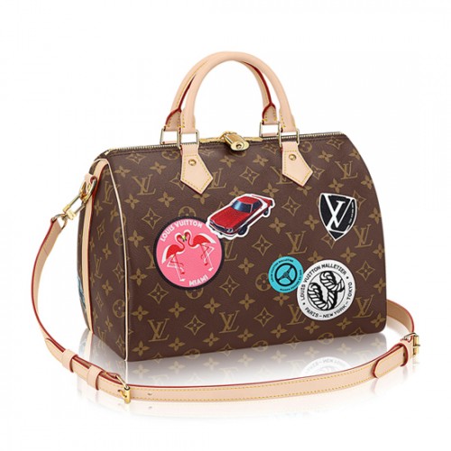 Louis Vuitton M43231 Speedy Bandouliere 30 World Tour Tote Bag Monogram Canvas