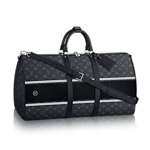 Louis Vuitton M43413 Keepall 45 Bandouliere Duffel Bag Monogram Eclipse Canvas