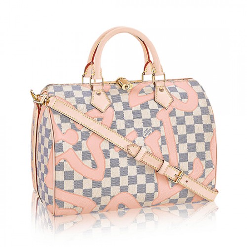 Louis Vuitton N41052 Speedy Bandouliere 30 Tote Bag Damier Azur Canvas