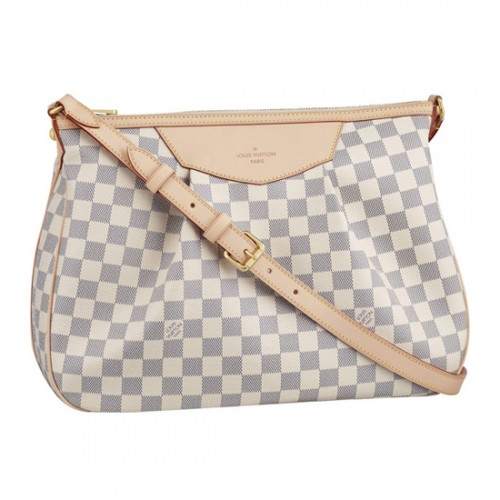 Louis Vuitton N41112 Siracusa MM Crossbody Bag Damier Azur Canvas