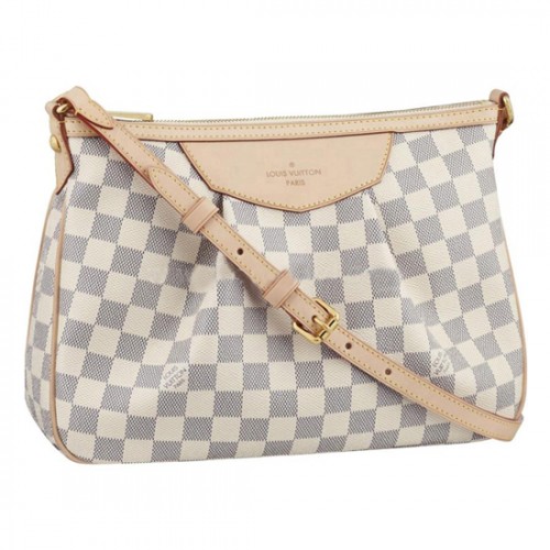 Louis Vuitton N41113 Siracusa PM Crossbody Bag Damier Azur Canvas