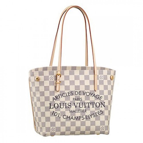 Louis Vuitton N41376 Cabas PM Shoulder Bag Damier Azur Canvas