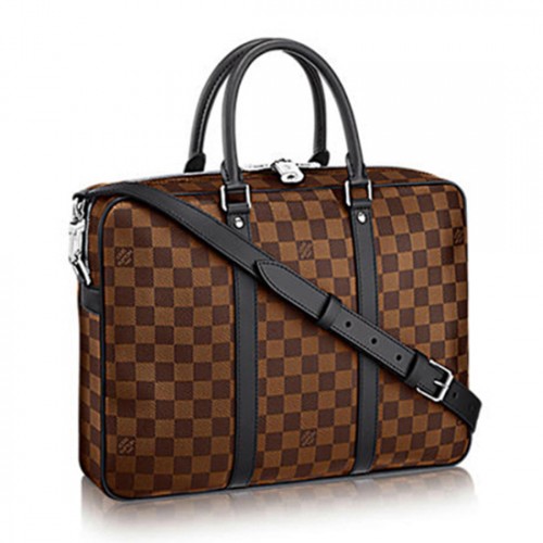 Louis Vuitton N41466 Porte-Documents Voyage PM Briefcase Damier Ebene Canvas