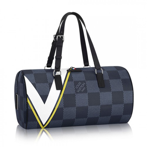 Louis Vuitton N44013 Sac Polochon Duffel Bag Damier Cobalt Canvas