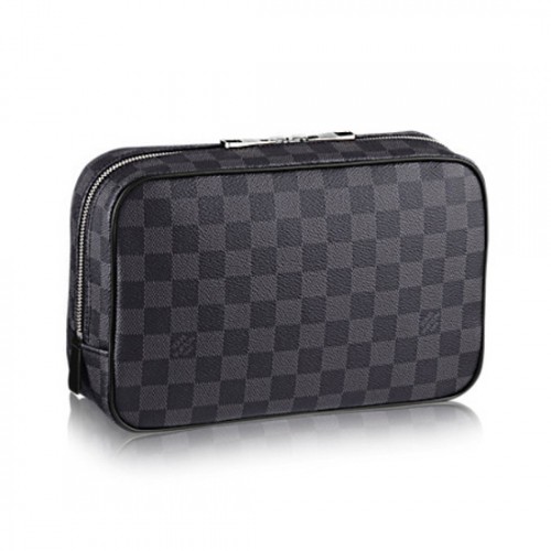 Louis Vuitton N47521 Toilet Pouch GM Damier Graphite Canvas