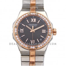 Alpine Eagle Large 41mm Black Dial with Diamond Bezel in Steel/Rose Gold
