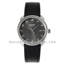 Arceau 32mm Grey Dial in Steel on Black Epsom Leather Strap