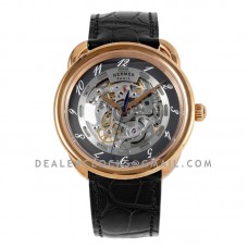 Arceau Squelette Black Dial in Rose Gold