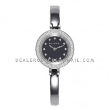 B.Zero Black Dial with Diamond Bezel in Steel on Black Ceramic Bracelet