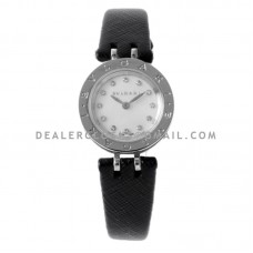 B.Zero MOP Dial in Steel on Black Leather Strap