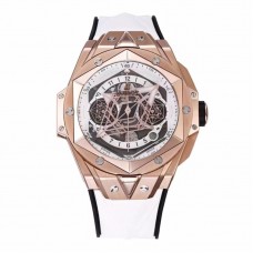 Big Bang Sang Bleu II White Dial in Rose Gold