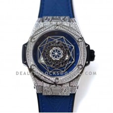Big Bang Unico Sang Bleu Steel Pave Blue