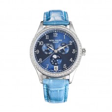 Complications 4948G Annual Calendar Moonphase Blue Dial in White Gold on Leather Strap