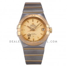 Constellation Co-Axial Chronometer 38mm Yellow Texture Dial in Steel and Yellow Gold