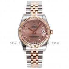 Datejust 31 278271 Rose Dial Diamond Markers in Everose Gold/Steel